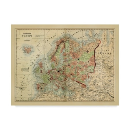 Johnson 'Antique Map Of Europe' Canvas Art,18x24